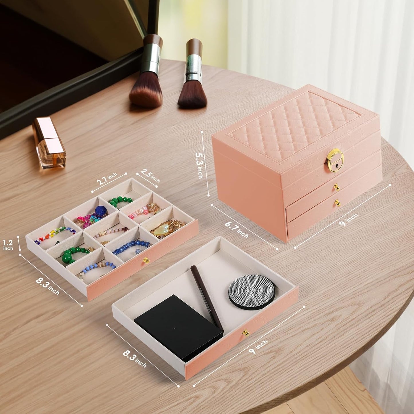 Elegant Multi-Functional Jewellery Organizer Box – Spacious, Secure & Stylish Storage for Rings, Necklaces, Bracelets, and More